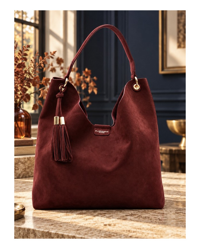 Sac en daim bordeaux Tessia