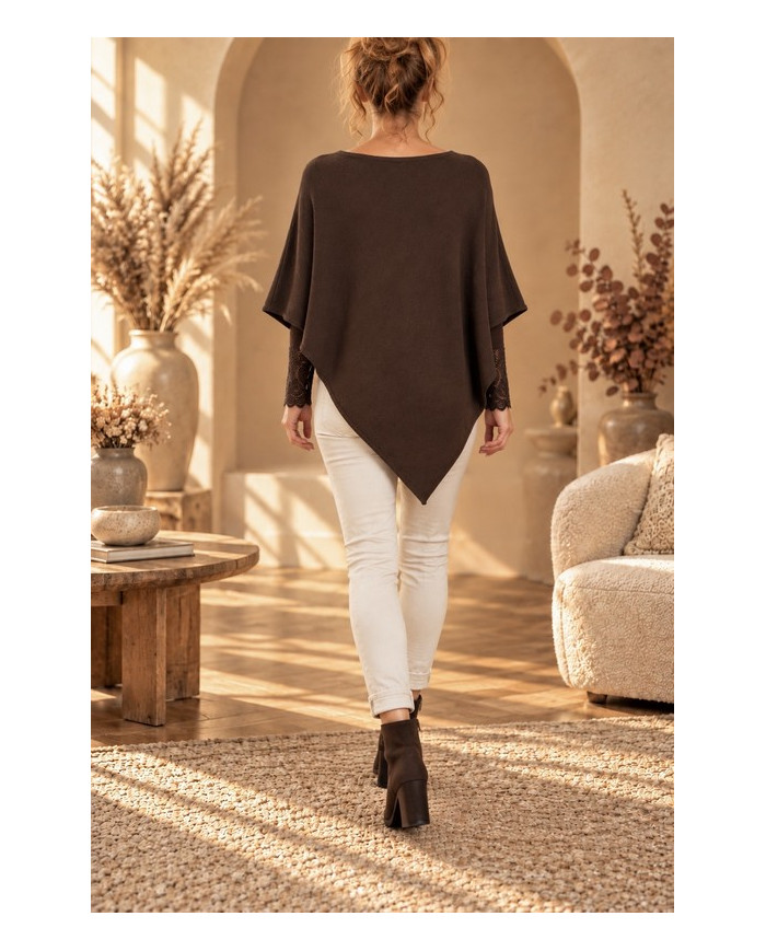 Poncho étoile chocolat