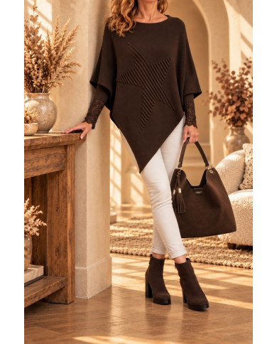 Poncho étoile chocolat
