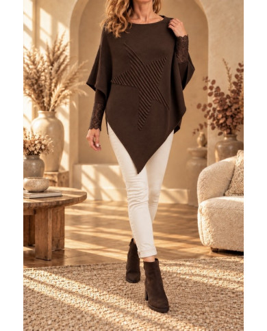 Poncho étoile chocolat