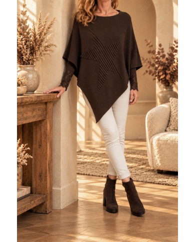 Poncho étoile chocolat
