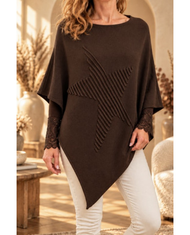 Poncho étoile chocolat