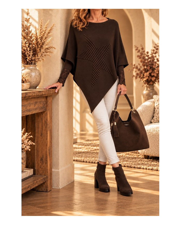 Sac en daim marron chocolat Hélie