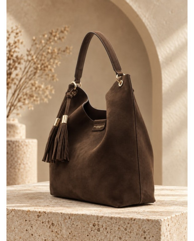 Sac en daim marron chocolat Hélie