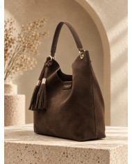 Sac en daim marron chocolat Hélie