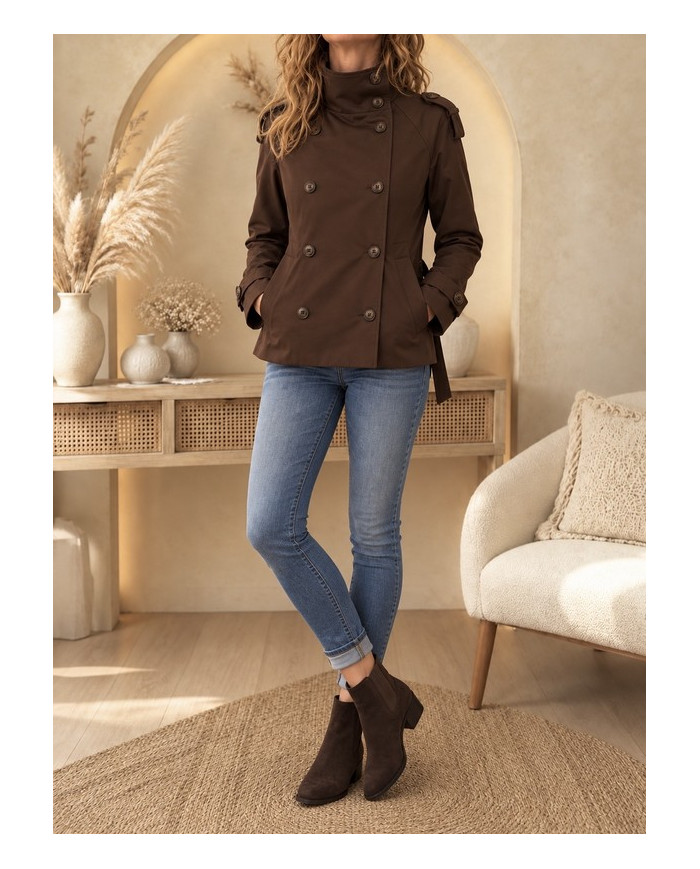 Veste trench chocolat Perrine