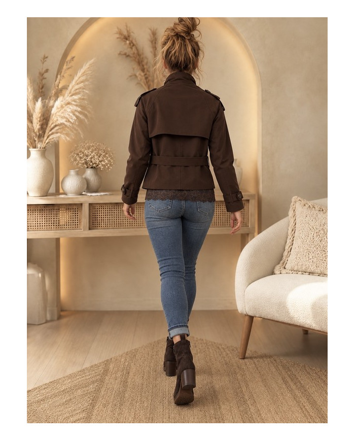 Veste trench chocolat Perrine