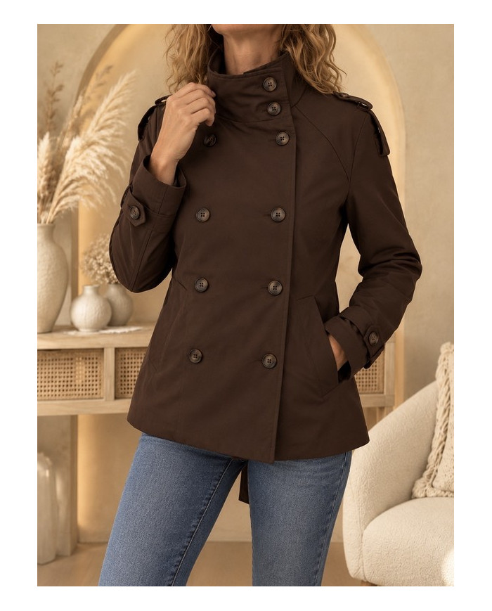 Veste trench chocolat Perrine