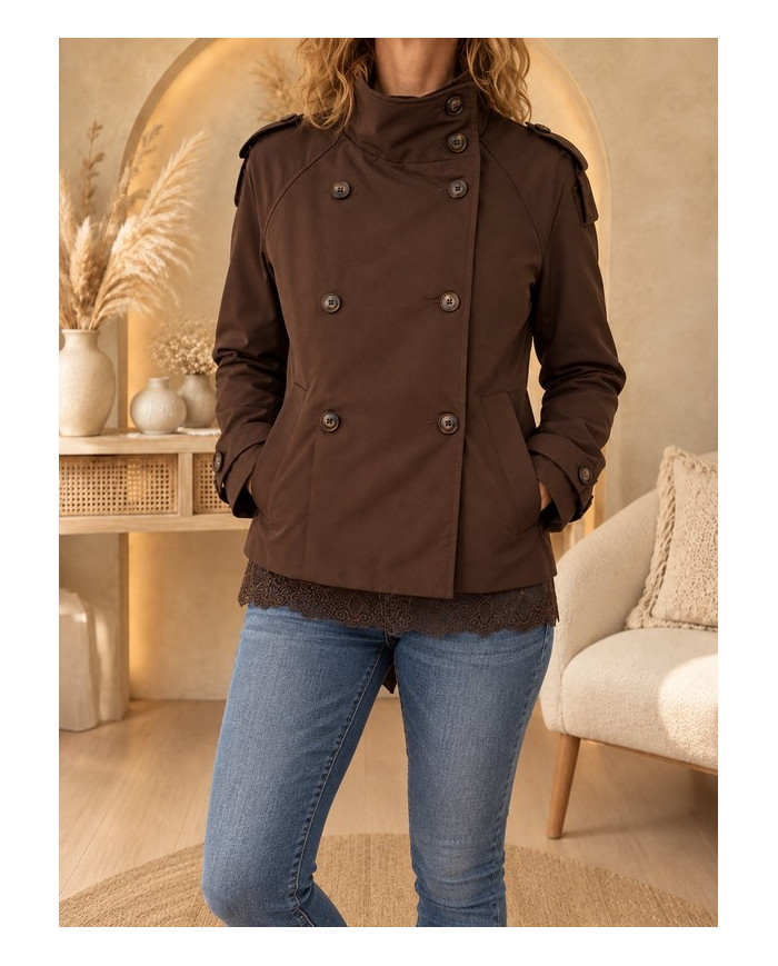 Veste trench chocolat Perrine