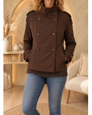 Veste trench chocolat Perrine