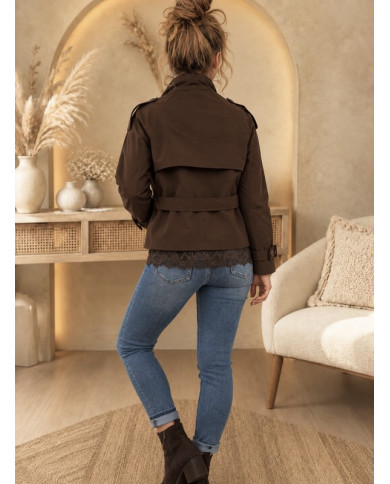 Veste trench chocolat Perrine