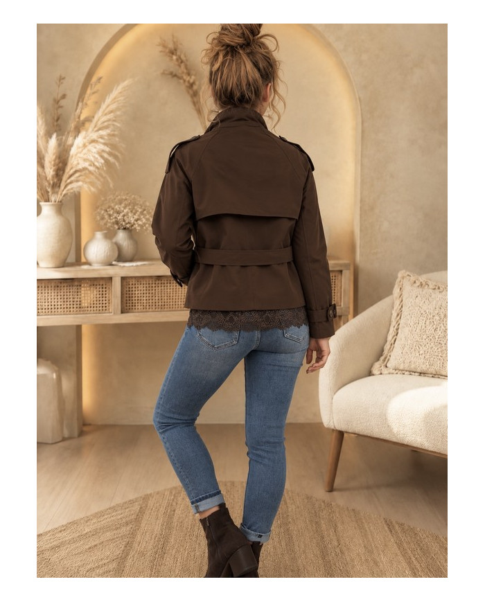 Veste trench chocolat Perrine