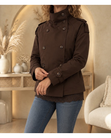 Veste trench chocolat Perrine