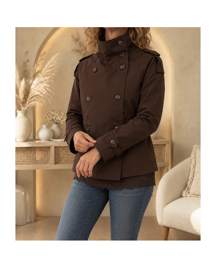 Veste trench chocolat Perrine
