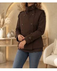 Veste trench chocolat Perrine