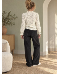 Jean large croisé noir used Joyce (coupe longue)