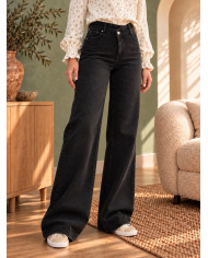 Jean large croisé noir used Joyce (coupe longue)