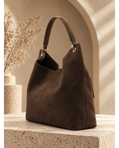 Sac en daim marron chocolat Hélie