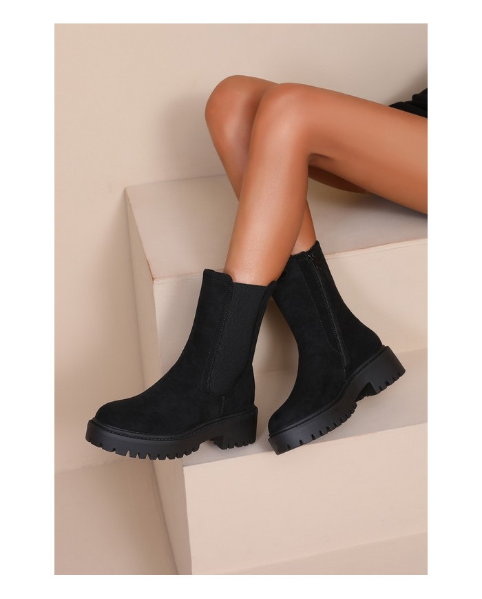 Bottines hautes noires Sybille