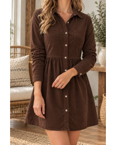 Robe en velours chocolat Lila