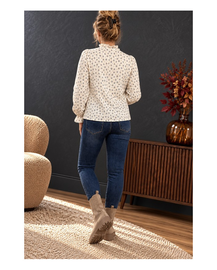 Chemisier fleuri bleu Victorine