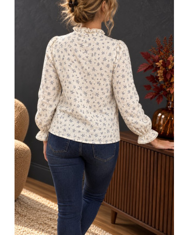 Chemisier fleuri bleu Victorine