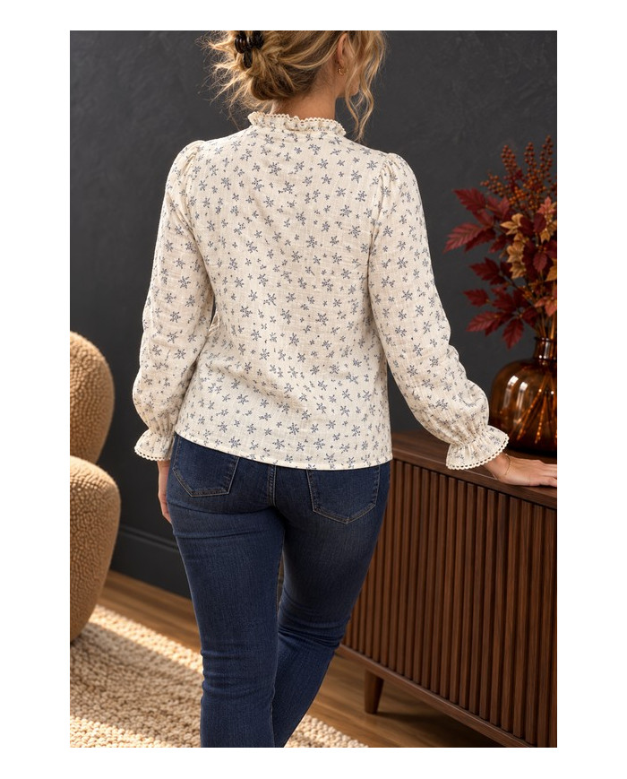Chemisier fleuri bleu Victorine