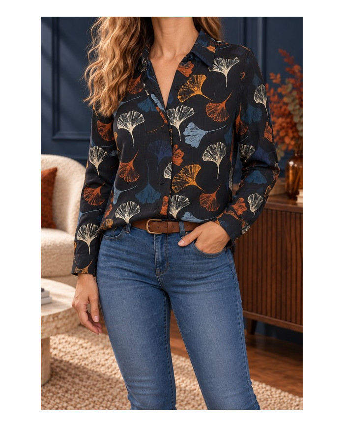 Chemisier feuillage automnal Shanie - taille S/M
