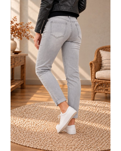 Jean mom gris clair Polly