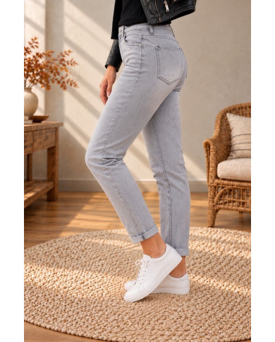 Jean mom gris clair Polly