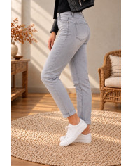 Jean mom gris clair Polly