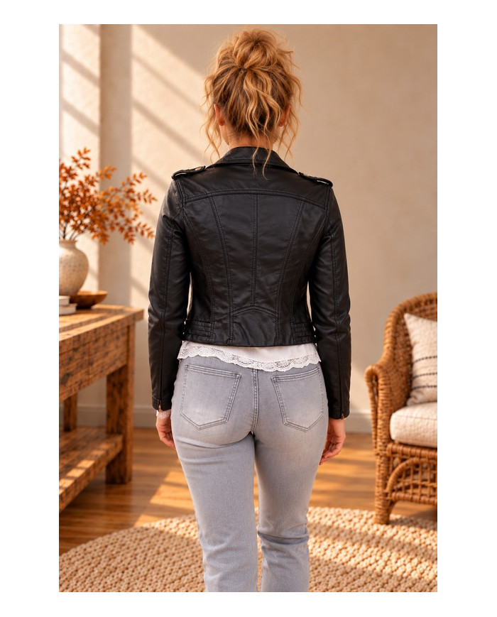Perfecto en simili noir