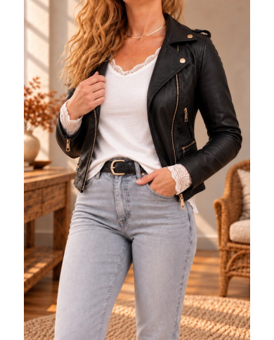 Perfecto en simili noir