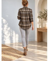 Chemise à carreaux brown & blue Marcus