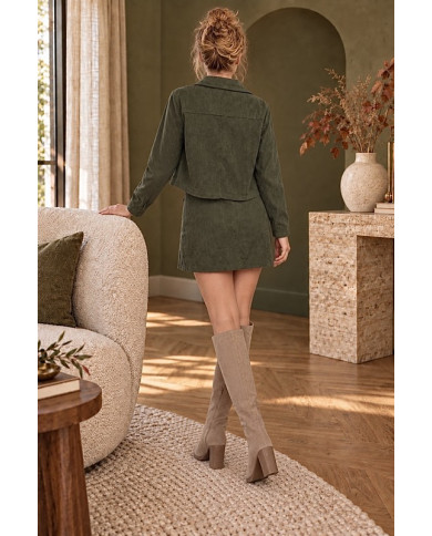 Veste en velours kaki Inès