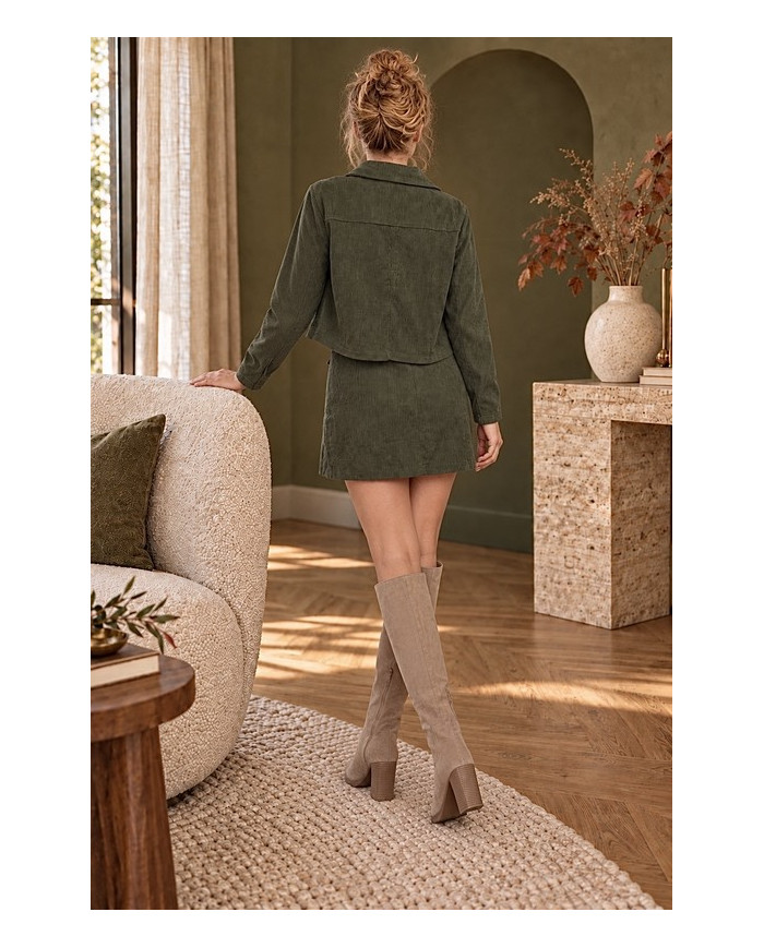 Veste en velours kaki Inès
