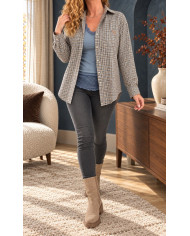 Top léger dentelle bleu jean