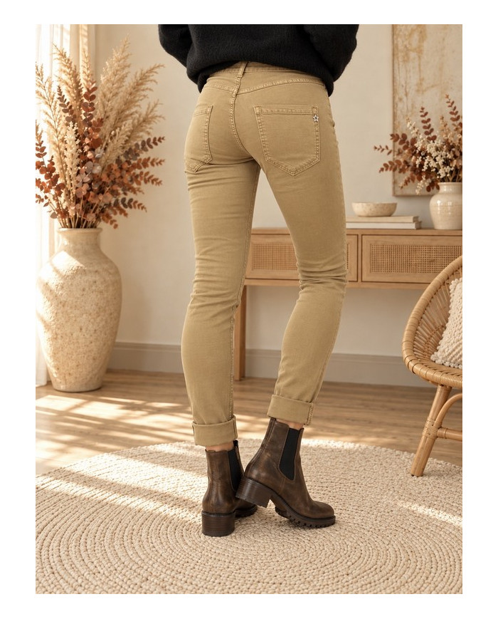 Pantalon taupe boutons bijoux Célio