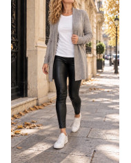 Gilet doux gris taupe