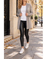 Gilet doux gris taupe
