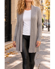 Gilet doux gris taupe