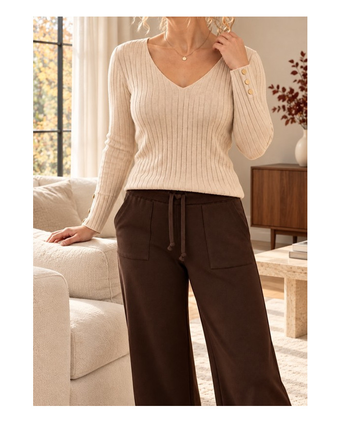 Pantalon confort chocolat Marlo