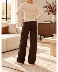 Pantalon confort chocolat Marlo