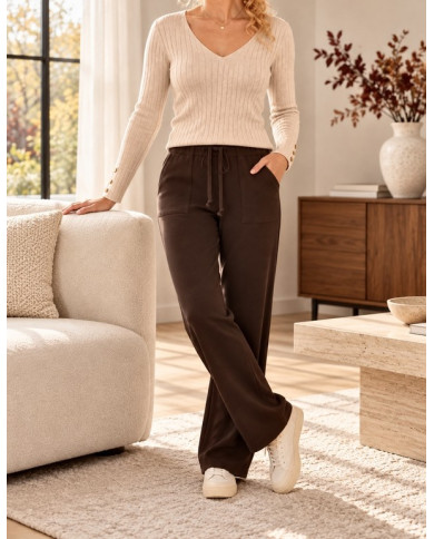 Pantalon confort chocolat Marlo