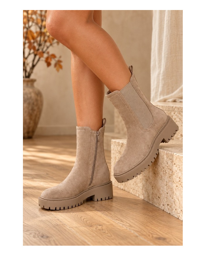 Bottines hautes beige Esmée