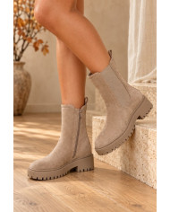 Bottines montantes bordeaux