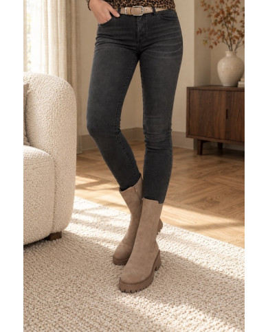 Bottines hautes beige Esmée