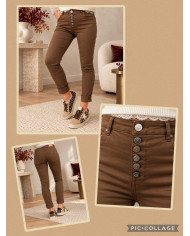 Pantalon taupe boutons bijoux Célio