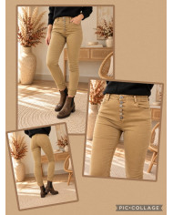Pantalon taupe boutons bijoux Célio