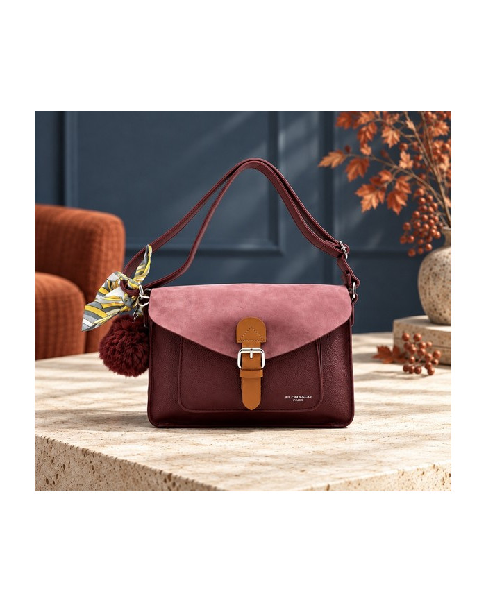Sac bandoulière cartable bordeaux Fanfan
